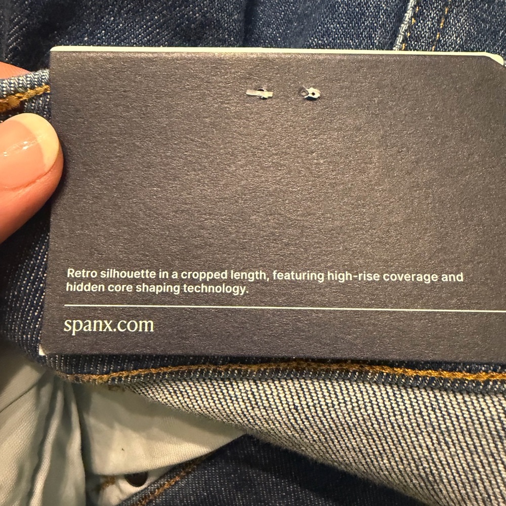 SPANX Authentic Blue Crop Wide Jeans, size 2X - Picture 5 of 6